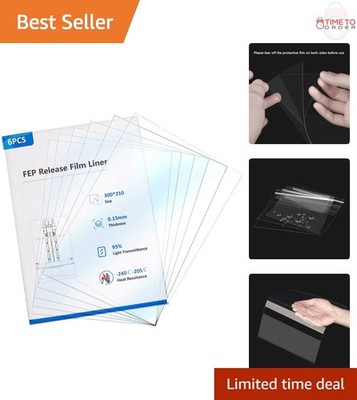 6PCS FEP Release Films for 3D Printers 300x210mm High Transmittance Compatible
