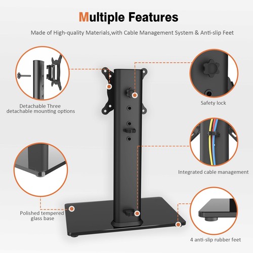 Universal Swivel TV Stand/Base Table Top for 13 to 32 inch TVs with 100 Degree - Picture 5 of 9
