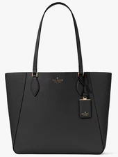 Kate Spade Poppy Large Black Refined Leather Tote Purse KF388 Bag NWT $399