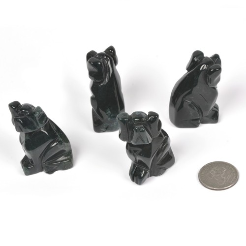 JJ251221 50mm schwarzer Obsidian geschnitzter Hund Statue Figur - Bild 2 von 2