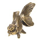 Mini Koi Fish Figurine: Tiny Brass Animal Figure Fengshui Statue - Vintage