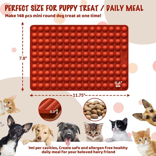 Versatile Mini Silicone Molds: 148 Cavities for Dog Treats Candies & Chocolates - Picture 4 of 6