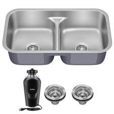 Kraus KBU32-100-75MB Premier 32  Undermount 50/50 Double Bowl - Stainless Steel