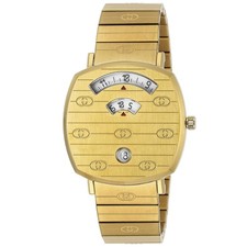 Unused GUCCI Grip YA157403 Gold Stainless Men Watch in Box