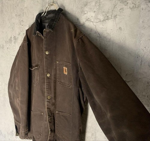 Veste Carhartt Detroit travail canard magasin marron épais XL USA Made Occasion
