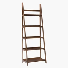 Melissa Walnut Mid-Century 5 Shelf Bookcase