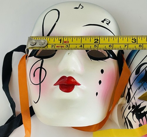 Lot of 3 Ceramic Colorful Musical Note Masks - Picture 7 of 7