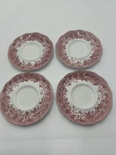 Romantic England Saucers Set Of 4 Warwickshire 16th Anne Hathaways Cottage Read
