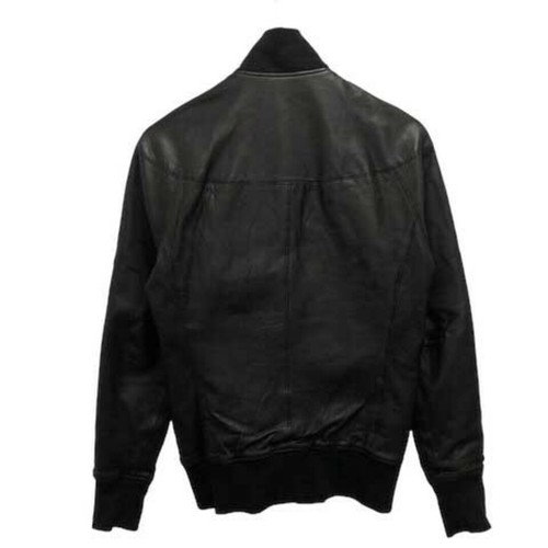 Attachment Leather Jacket Jean Crew Neck Lambskin Wool Blend Plain Lined Used 1d - Picture 2 of 8
