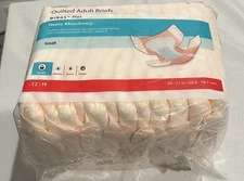 CARDINAL HEALTH SMALL 12 Pk Quilted Adult Briefs Wings Plus Heavy Absorbency NIP
