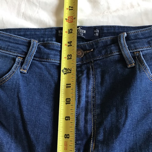 Hollister Jeans Size 17R W33 L31 Womens Highest Rise Cargo Pockets Stretch Blue - Picture 5 of 6