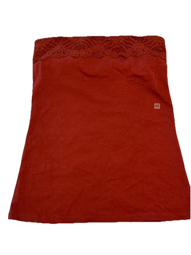 NEW y2k 2000s XS Express lace trim Camisole Tube Top   Red  shelf bra - Picture 2 of 8