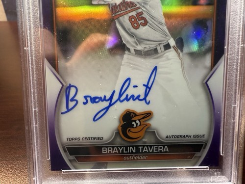 2023 Bowman Chrome Prospect Purple BRAYLIN TAVERA AUTO #/250 PSA 10 GEM MINT - Picture 2 of 3