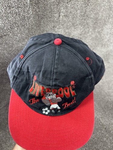 Liverpool Fc Cap Hat Vintage 90s Rare SnapBack Football Streetwear Bulldog Red - Picture 7 of 9
