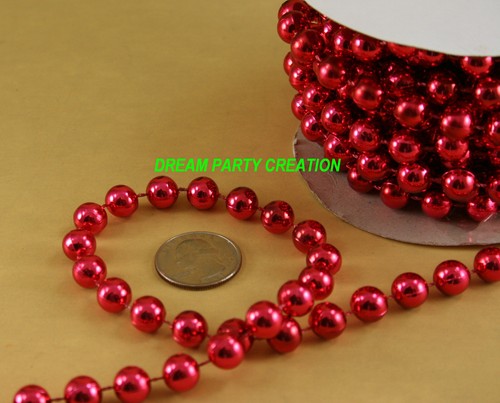 10MM Faux Pearl Plastic BEADS on a String Garland ( 18 Feet Per Roll ) - Picture 3 of 5