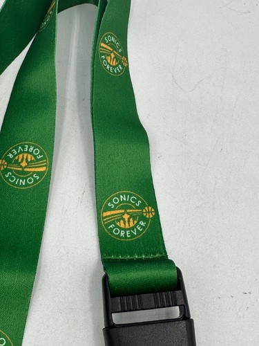 Seattle Super Sonics NBA Keychain & Bottle Opener Lanyard Sonics Forever Green - Picture 2 of 3