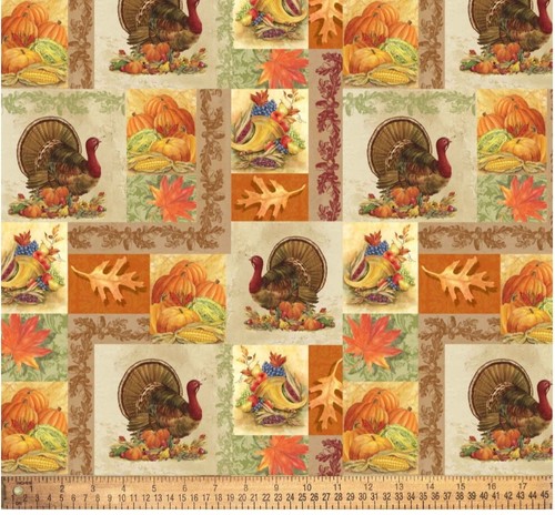 Bountiful Thanksgiving Herbst, David Textilien 44" x 1 Yard 100 % Baumwollstoff   - Bild 2 von 2