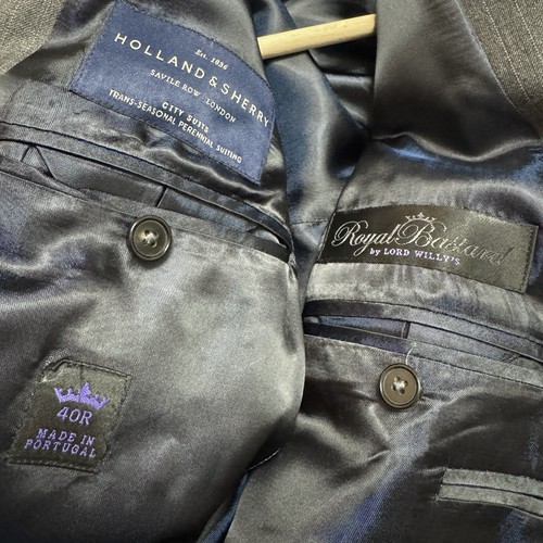 Holland & Sherry Sz 40 Royal Bastard Lord Willy’s Mens Striped Suit Pants 34 - Picture 4 of 16