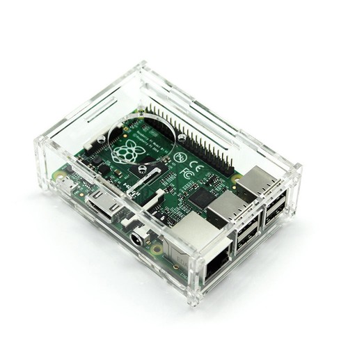 Clear Acrylic Shell Case Computer Box Enclosure Kit for Raspberry Pi B+/2