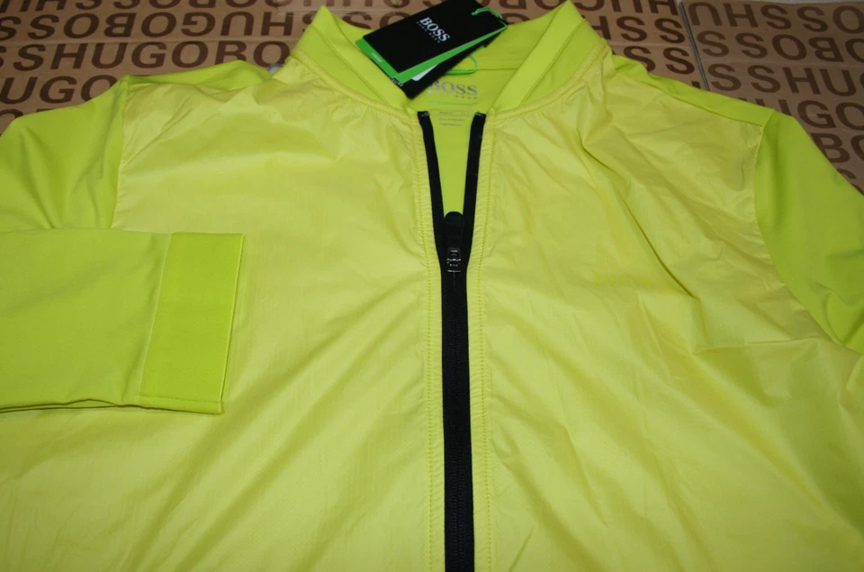 Hugo Boss Athleisure Yellow HiViz Cycling Bike Jogging Running Coat Jacket LARGE - Image 2 of 4