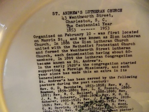 Homer Laughlin "St. Andrews Lutheran Church, Charleston, SC" Plate 10" - Picture 5 of 5