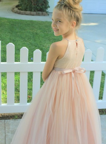 Sequin Halter Flower Girl Dress Girls Dresses Pageant Dresses Summer Dresses - 第 1/33 張圖片