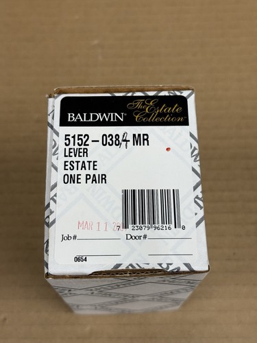 Baldwin Estate 5152 Pair Lever Handle in 038 - Aged Brass 5152-038-MR New - Picture 17 of 18