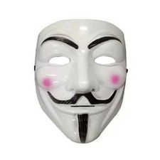 V for Vendetta Plastic Costume Mask Anonymous Hacker Guy Fawkes Movie Cosplay 