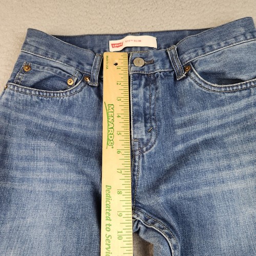 Levis Jeans Boys 18 Reg (28x28) Blue Modern Slim Fit Faded Distress Cotton Denim - Picture 5 of 10
