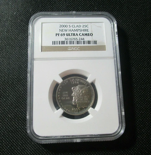 2000 S CLAD 25C NEW HAMPSHIRE NGC PF69 ULTRA CAMEO VERIFIED NGC #3616765-244
