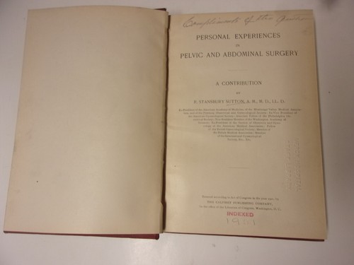Personal Experiences in Pelvic and Abdominal Surgery, R. Stansbury Sutton (1901) - Picture 7 of 12