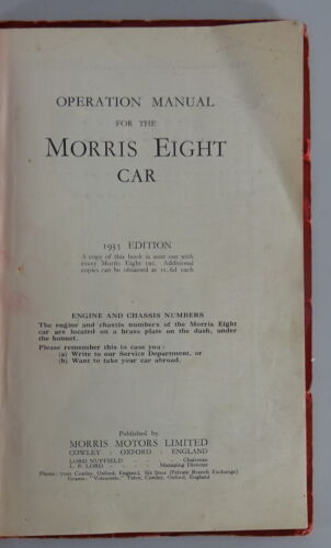 Istruzioni D'Uso + Manuale di Riparazione Morris Otto Serie I / 1 Stand 1935 - Foto 2 di 5