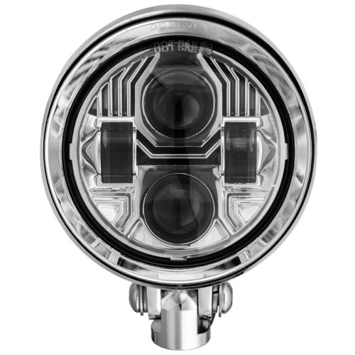 Lámpara de faro de bala con visera LED cromada para motocicleta Harley Bobber Chopper Dyna - Imagen 15 de 16