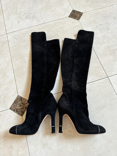 Authentic Chanel suede leather boots size 36 us 6 - Picture 4 of 11