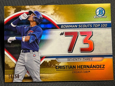 2023 Bowman Chrome GOLD REFRACTOR BOWMAN SCOUTS TOP 100 #73 Cristian Hernandez