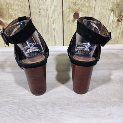 Vionic Kaia Stacked Heel Black Brown Suede Sandal Shoes Women’s Size 10 - Picture 4 of 14