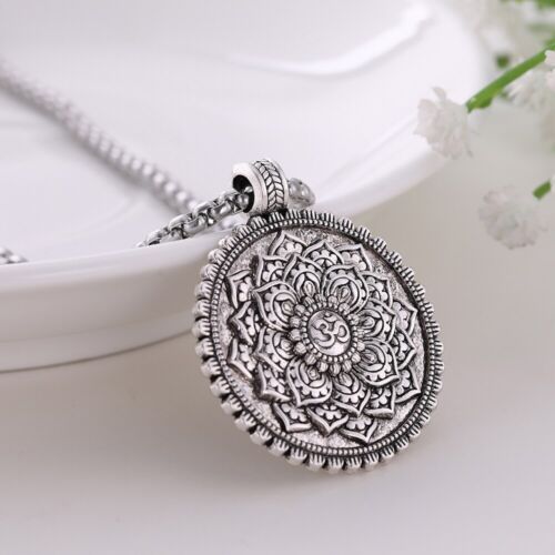 Flower of Life Om Yoga Pendant Necklace Mandala Stainless Steel Chain Jewelry - Picture 4 of 6
