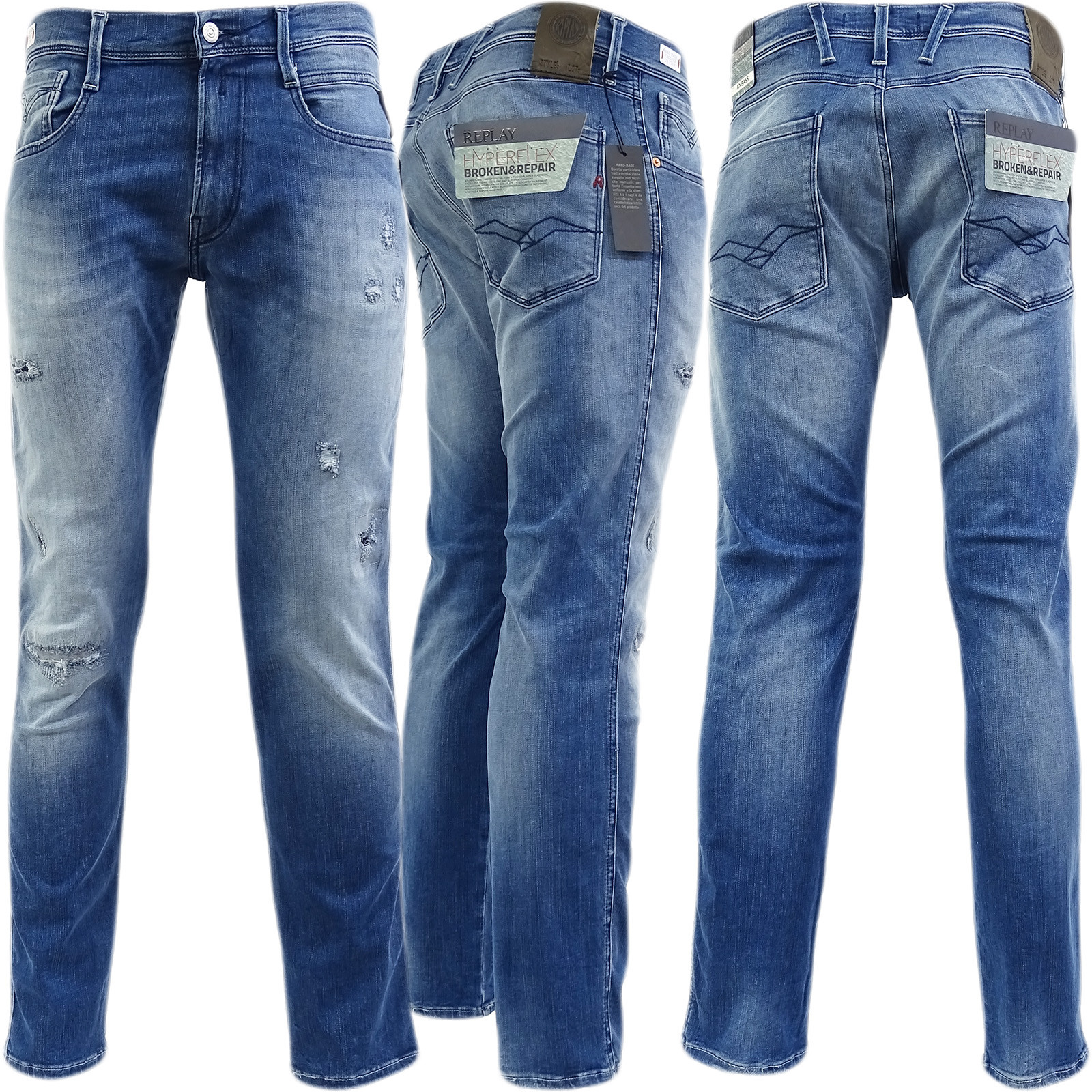 REPLAY m914.661.126 SLIM FIT DENIM Jean Pantaloni REPLAY m914.661.126 SLIM FIT DENIM Jean Pantaloni