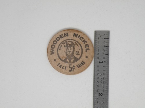  Gold Nugget Motel Fairbanks Alaska. Wooden Nickel  5 cent value  Fun for All. - Picture 2 of 3