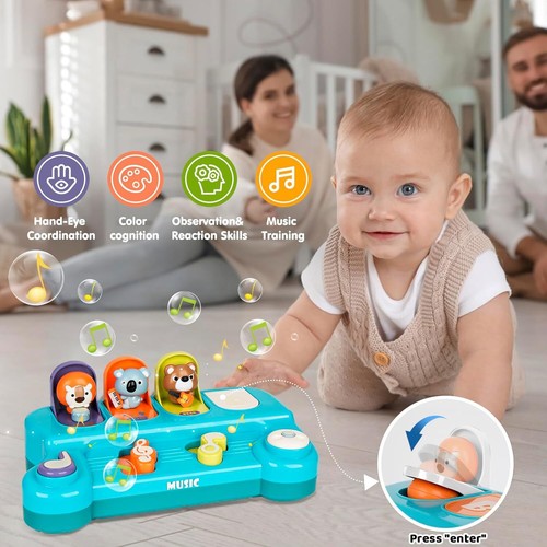 Montessori Pop up Baby Spielzeug ab 6 12 Monate mit Musik Baby Spielzeug 1 Jahr - Bild 13 von 15