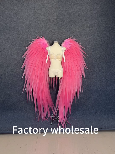 Handmade extra-long pink foam archangel wings for wedding photography & event p - Video 1 of 1