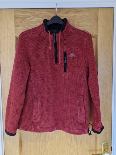 Herren Weird Fish Caddis 1/4 Reißverschluss Öko Makkaroni Pullover Sweatshirt rot Größe Small