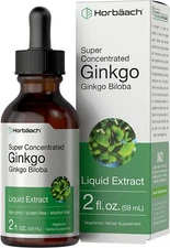 Ginkgo Biloba Liquid Extract | 2 fl oz | Alcohol-Free, Vegetarian | by Horbaach