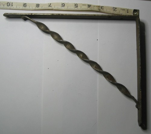 1 VINTAGE ORNATE METAL SHELF BRACKET Hardware - measures 10" x 8" x1/8" - Picture 2 of 9