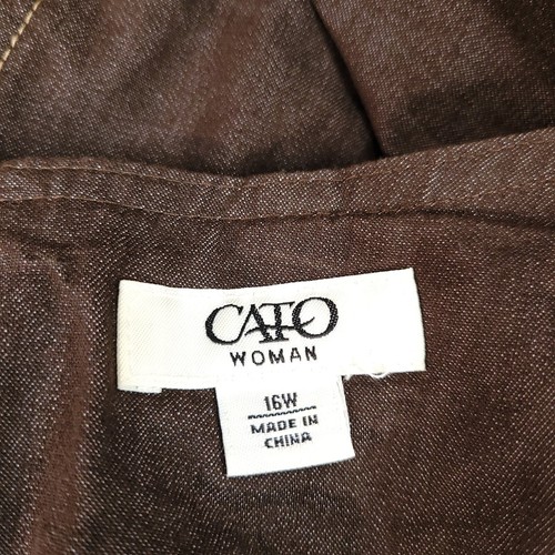 Cato Women's Skirt A-Line Midi Flare Back Zip Brown Size 16W - Picture 6 of 10