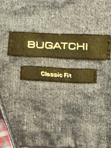Pair Bugatchi Uomo Mens Long Sleeve Button Dress Shirts Patterned Cuffs Sz L - Picture 9 of 19