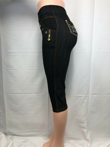 New Fashion Women Jeans Style Pull Up Leggings Casual Capri Pants Pockets #904 - Picture 13 of 14