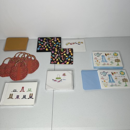Lot of Note cards Girl purse boots shoes sunglasses hats whimsical 40 total