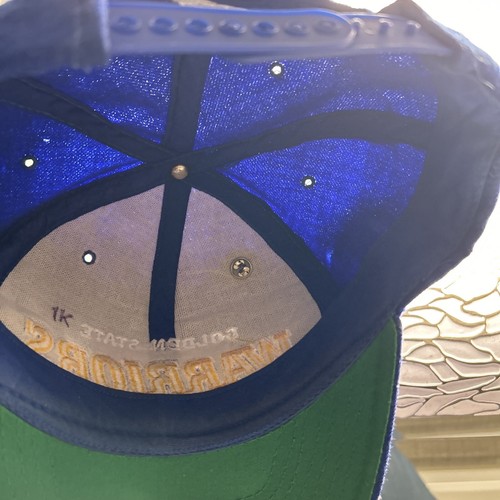 De Colección Años 90 Starter Script Snapback Sombrero Azul Golden State Warriors Lana Raro - Imagen 19 de 22