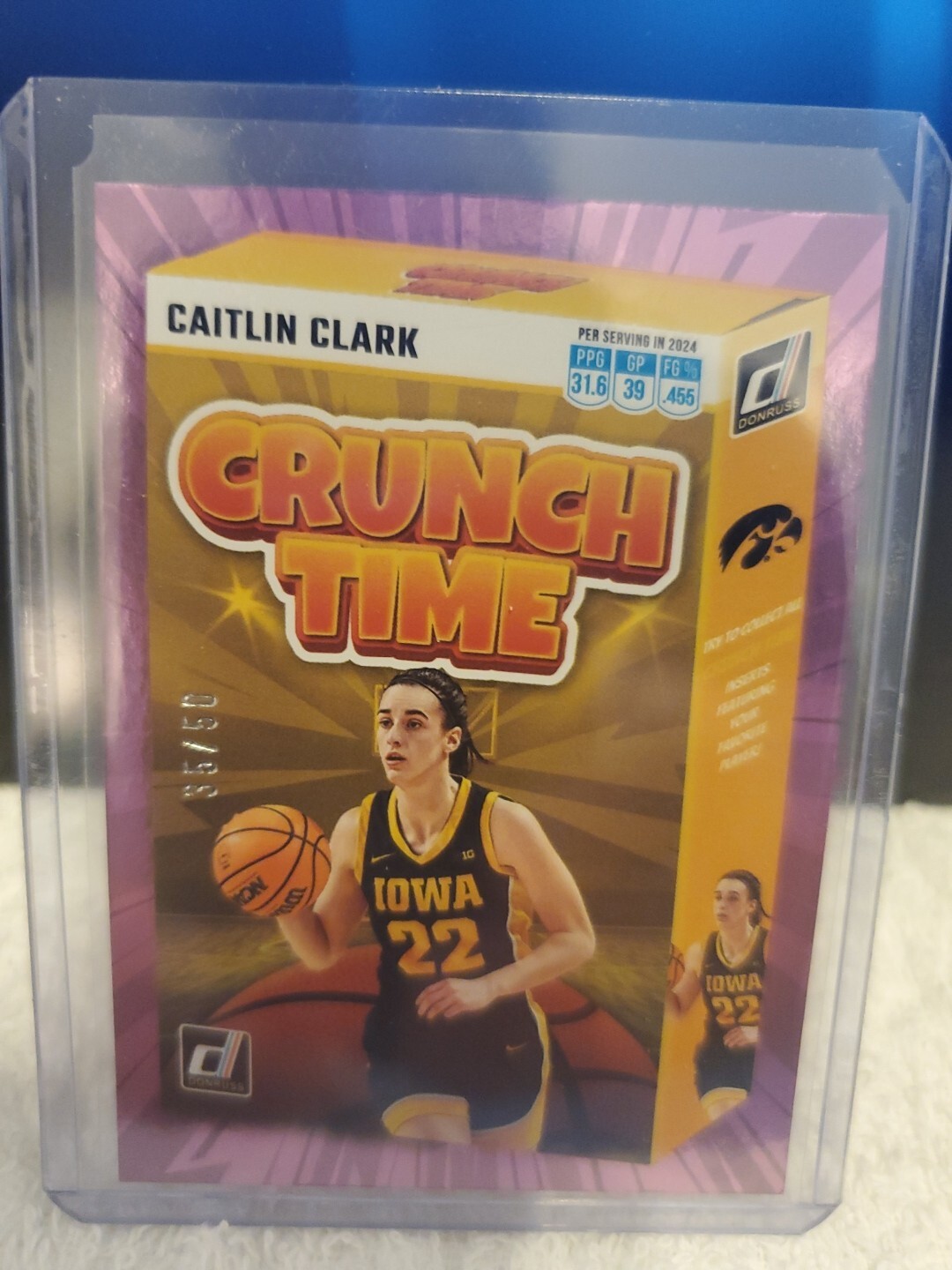 2024 Panini Caitlin Clark Collection Crunch Time PINK Foil #35/50 SuperRare Pink